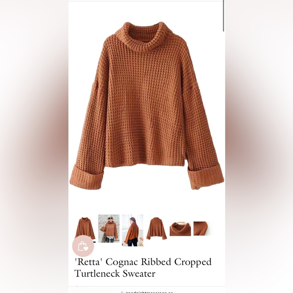 Goodnight Macaroon Retta cognac turtleneck sweater